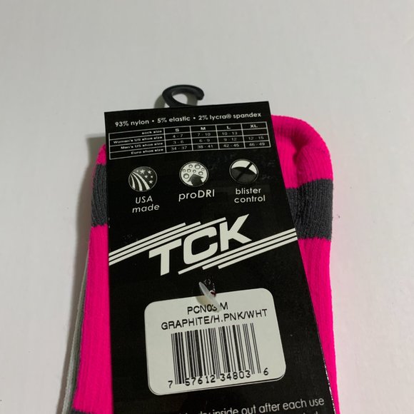 TCK Player ID Crew Socks Jersey Number Single # 3 Medium Gray Hot Pink White - Picture 5 of 5